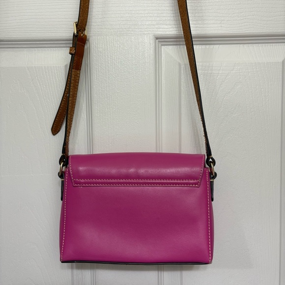 Dooney & Bourke | Pink and Brown Leather Crossbody Bag - Picture 2 of 10